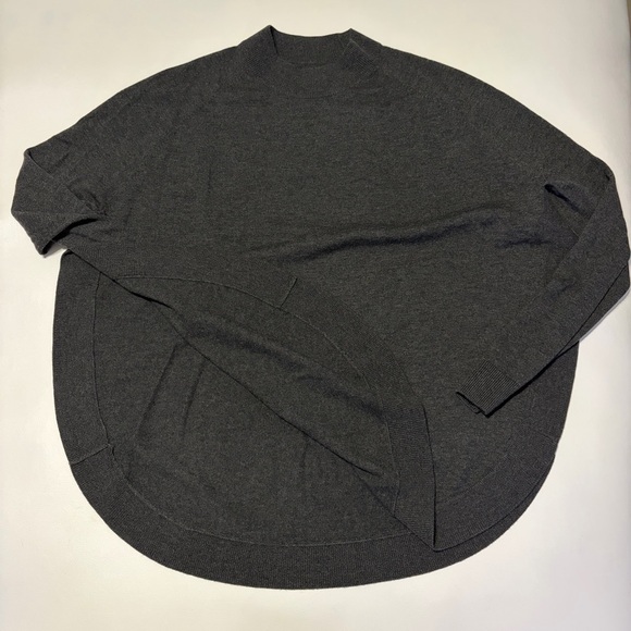 COS Rounded Hem Wool Cashmere Mock Neck Sweater Sz M Minimalist Hi Split - Picture 8 of 11